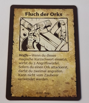 Heroquest Artefaktkarte : Fluch des Orks
